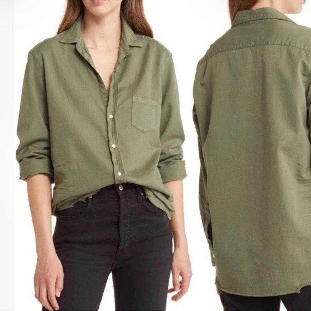 Frank & Eileen Olive Green Button-Down Shirt-Small